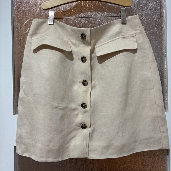 Jcrew Button Front Linen Cupro Blend skirt - Picture 2 of 5